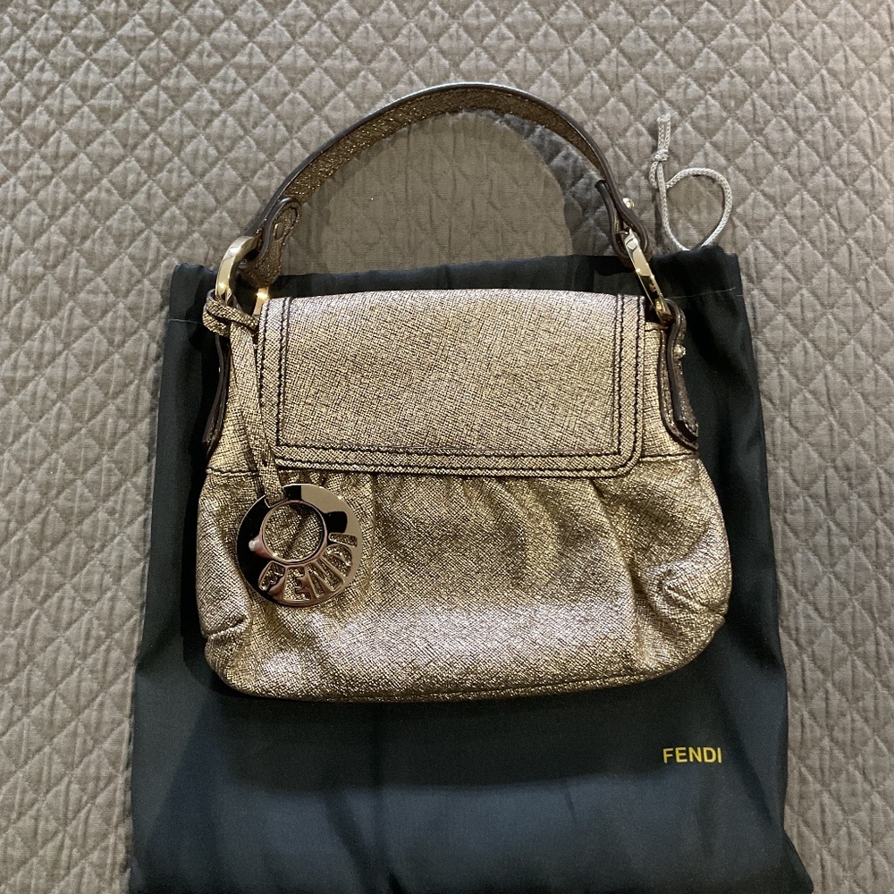 Fendi Gold Metallic purse